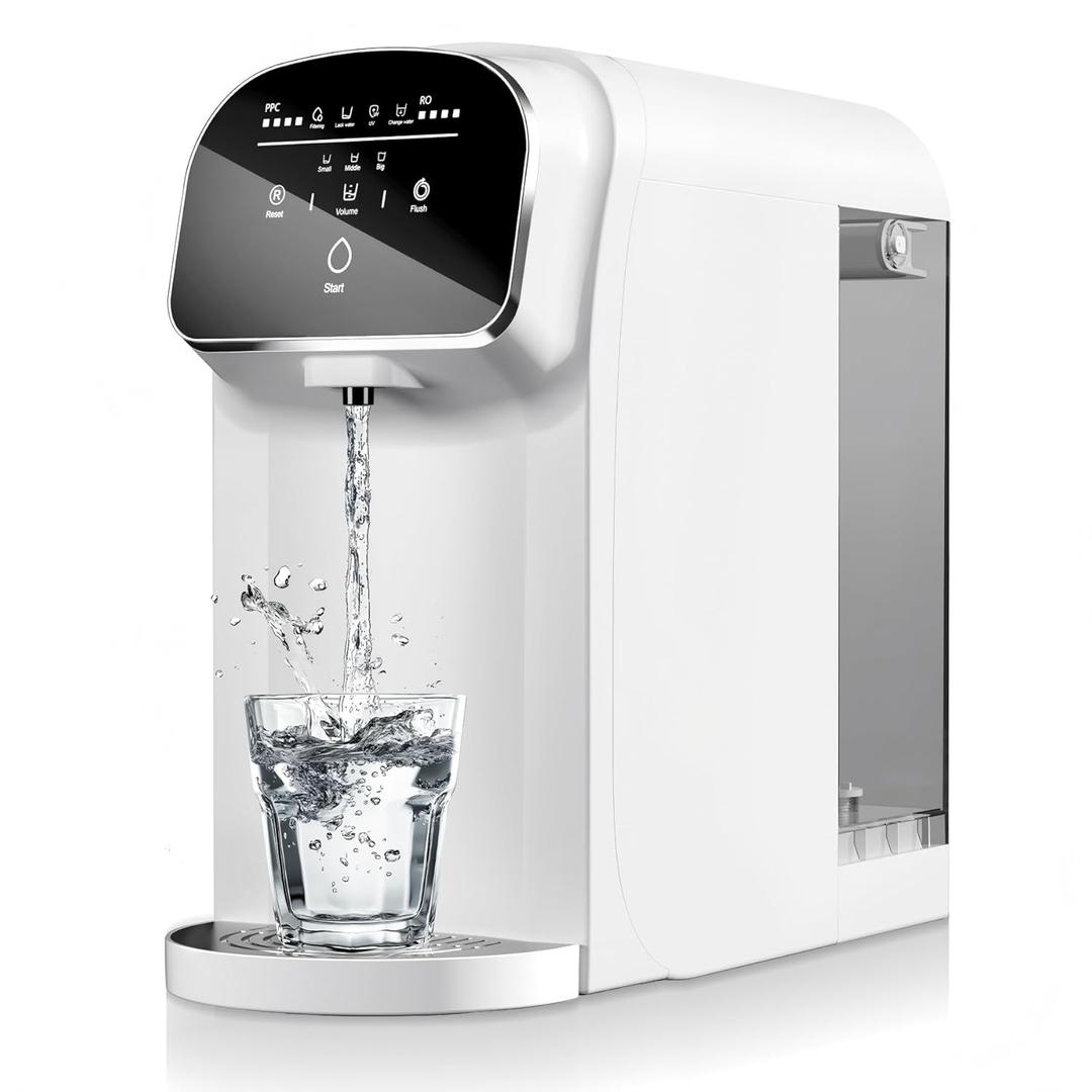 Countertop Reverse Osmosis System Water Filter with UV, 5:1 Pure to Drain, 5 Stage RO Water Filtration