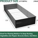 Vengarus 12x4x2ft Galvanized Raised Garden Bed,Metal Raised Beds Kit Black