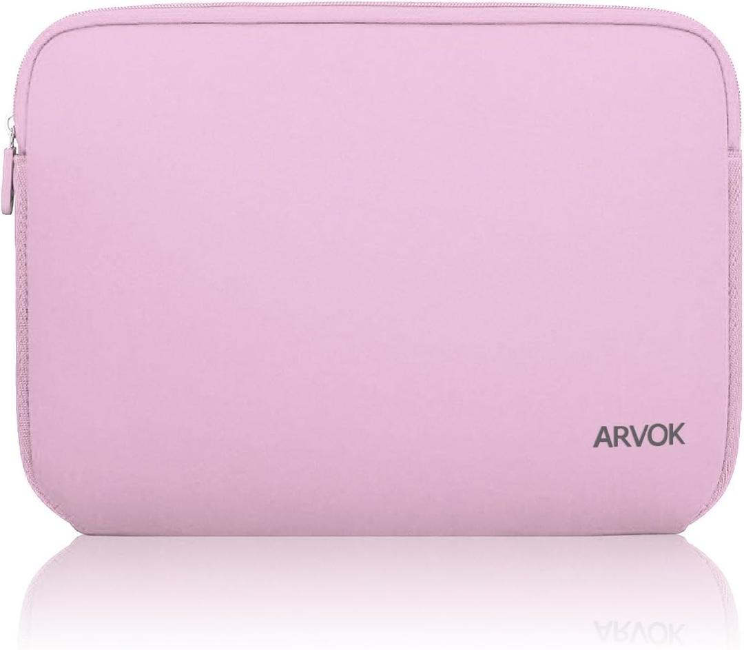 Arvok 13 13.3 14 Inch Laptop Sleeve Case for MacBook Pro/MacBook Air 13-14 inch, Water-Resistant Notebook Chromebook Computer Pouch, Carrying Bag Cover for HP/Dell/Lenovo/Asus/Acer, Pink