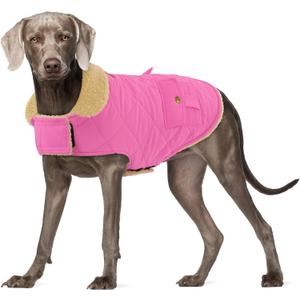 Large Dog Coat - Warm & Windproof Winter Jacket for Large Dogs - Pink, Golden Retriever to Husky Sizes
