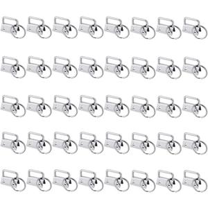sansheng 60 Pack Key Fob Hardware 1 inch, Keychain for Making Key Chains (Silver)