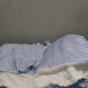 mixinni Striped Comforter Set Queen Size - Blue Stripes Pattern Bed Set for All Season, 3 Pieces Lightweight Bedding Comforter Sets for All Seasons (1 Soft Fluffy Comforter + 2 Pillowcases)