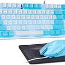 CHONCHOW Blue Keyboard and Mouse Combo, 87 Keys TKL USB Wired LED Light Up Backlit Keyboard, 800-3200 DPI RGB Mouse, Blue Mouse and Keyboard Combo for PS4 PS5 PC Laptop Mac Computers