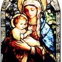 KOMI Madonna and Child Icon Virgin Mary Christ Jesus Catholic Ornament Statue Tabletop Decor Acrylic Standing Home Altar Decor Christian Gifts