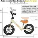Bobike Toddler Balance Bike Toys for 2 to 5 Year Old Girls Boys Adjustable Seat and Handlebar No-Pedal Training Bike Best Gifts for Kids