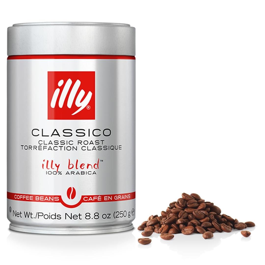 Illy Classico Whole Bean Coffee, Medium Roast, Classic Roast With Notes Of Caramel, Orange Blossom And Jasmine, 100% Arabica Coffee, No Preservatives, 8.8 Ounce Can (Pack Of 1) (EXP 01/31/28)