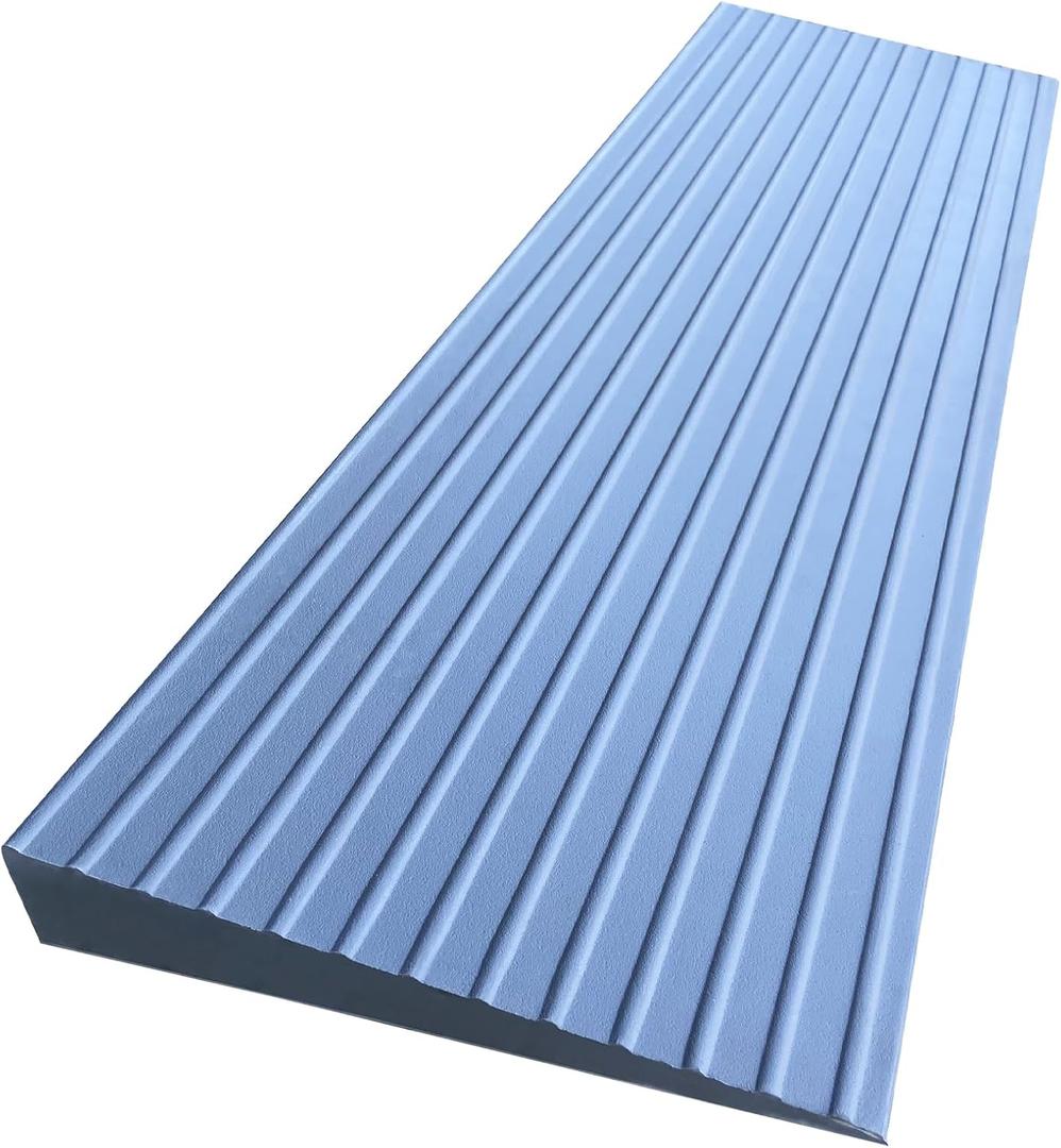 1.5" Rise Rubber Threshold Ramp for Doorways Heavy Duty Wheelchair Ramp, Non-Slip 1 Pack Gray Native Rubber Power Handicap Ramp for Door Threshold Wheelchair Scooter Ramp Curb Ramp