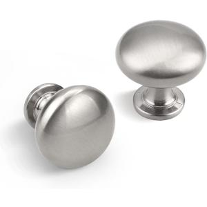 6 Pack Solid Cabinet Knob Warm Gold Kitchen Drawer Knob Champagne Bronze,Euro Style Dresser Knob Antique Brass Furniture Hardware,Diameter:1-1/5 "