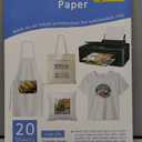 Iron-On Heat Transfer Paper for Dark Fabric 20 Sheet 8.3x11.7" T-Shirt Transfer Paper for Inkjet Printer Wash Durable, Long Lasting Transfer, No Cracking