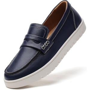 QAE Loafers for Women Penny Loafers Slip On Sneakers Women's Shoes Dressy Casual Comfortable Ladies Fall Shoes (7.5, Blue)