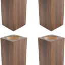Retro Red Cuboid Pine Wooden Round Holes Risers, Heavy Duty Wood Riser Enhancer Fit Inner Hole 1.97" Increase Height 3.94" for Coffee Tables, TV Stands and Bookshelves Legs 4Pcs