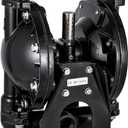 VEVOR Air-Operated Double Diaphragm Pump 1 inch Inlet Outlet Aluminum 35 GPM Max 120PSI for Industrial Use, QBY4-25LF46-1inch-35 (24 GPM AL Alloy PTFE)