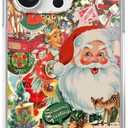 Merry Christmas Collage Phone Case for iPhone 16 Pro Max, Vintage Winter Holiday Season Collage Cover for Men Girls Women Boys, Shockproof Protective TPU Case