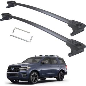 Heavy Duty 300lb Loading Weight Roof Rack Crossbars, Compatible with Ford Expedition/Max 2018-2026 & Lincoln Navigator 2018-2024, Anti-Corrosion,Full Aluminum Black Matte Finishing