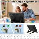 Heanolier Rechargeable A3 Light Board with Stand for Diamond Painting,5100 Lux Magnetic Light Pad with Side Buttons,5000mAH battery,Wireless Light Box for Tracing,LED Light Table for Sketching,Drawing