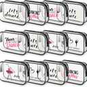 Abbylike 12 Pcs 7 x 4.7 x 2.4'' Dance Team Gifts Makeup Bags Gifts Bulk for Dancers Team Christmas Makeup Bags PVC Clear Cheer Case Toiletry Zipper Pouch for Women Xmas
