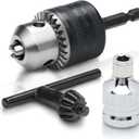 NEIKO 20754A 3/8 Drill Chuck Adapter | Chuck Drill for Impact Drivers with 1/4 Inch Quick Change Shank | Drill Converter Includes 1/2-Inch Adapter for Impact Guns | Hex to Chuck Drill Bit Adapter