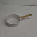 SENSARTE White Ceramic Nonstick Saucepan with Lid 2.5 Quarts, Medium Cooking Pot with Stay Cool Handle, Induction Compatible Saucepot, White Granite Coating, Free of Intentionally Added PTFE/PFOA/PFAS