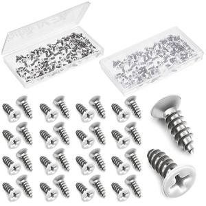 100 Pieces #8 White Screws Wall Plate Screws Painted Antique White Coated Stainless Flat Head Self-Tapping Screw for Wall Plates Switch Covers Replacement Outlet Light Switch Plate (32 x 0.5 Inch)