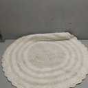 DII Crochet Collection Reversible Bath Mat, Round, 27.5" Diameter, White