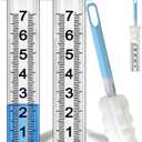 Rain Gauge Replacement Tube, Rain Gauge Outdoor Best Rated Tube,7" Capacity Accurate Rain Gauge Tube, Rain Gauge Outdoor Freeze Proof Measure Tube,2 pc Plastic Rainfall Meter Tube with 1 Brush