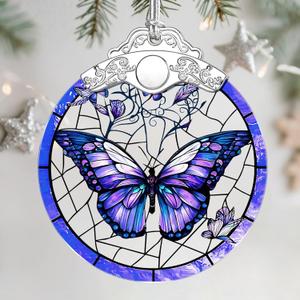 Christmas Ornaments: Stained Glass Ornament, Christmas Tree Ornament, Hanging Ornaments for Home Decor & Xmas Tree Decorations  Exquisite Holiday Decor, Gifts & Holiday Present - Butterfly