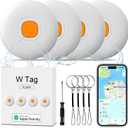 Air Tracker Air 4 Pack Tag Tracker Tag,IP68 Waterproof Smart Tag Locator Keys Finder and Item Locator,Bluetooth Tracker Item Finders with Find My(iOS Only) Track Your Keys,Wallet (White)