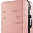 OLIXIS 24 Inch Luggage, Hard side Suitcase with Spinner Wheels, Lightweight ABS Hard Shell Checked Luggage, TSA Approved Lock, Expandable Medium Suitcase for Travel & Business Pink