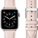 Leather Bands Compatible with Apple Watch Band 38mm 40mm 41mm 42mm(Series 11/10), Genuine Leather Wristband Starp for iWatch SE Series 11 10 9 8 7 6 5 4 3 2 1 Ultra for Women Men