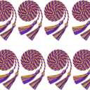 2 x 8 Pcs Graduation Honor Cords 2026, Purple Gold Graduation Ribbon Lei with Honor Cords, Graduation Braided Necklace Class of 2026 Graduation Gifts for Party Decorations Supplies
