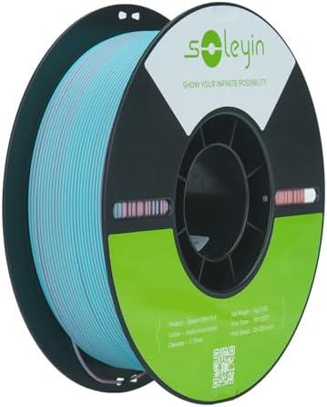 SOLEYIN Matte PLA Filament 1.75mm, 3D Printer Filament 30-300mm/s Printing Speed, Dimensional Accuracy +/- 0.02mm, 1kg Cardboard Spool(2.2lbs) Filament Fits for Most FDM 3D Printers(Moonstone)