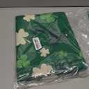 St. Patrick's Day Shamrock Table Runner and Placemat Set of 7, 12 x 18 Green Clover Place Mats 13 x 72 Seasonal Spring Table Runner for Irish Holiday Party Kitchen Dining Decor(Shamrock)