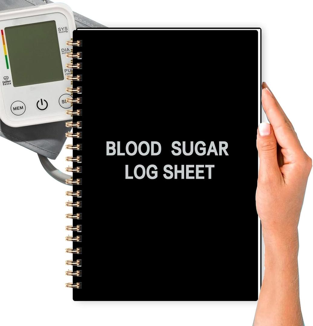 Blood Pressure Log Book - Spiral Bound Blood Pressure Log Book for Daily Tracking Recording of Blood Pressure Medication at Home, 8.5 x 5.8 Inch, 118 Pages, Black