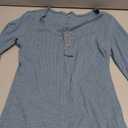 Women’s Long Sleeve Henley T Shirts Button Down Slim Fit Tops Scoop Neck Ribbed Knit Shirts, Medium