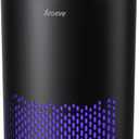 AROEVE Air Purifiers for Bedroom Home, Air Purifier For Smoke Pollen Dander Hair Smell Air Cleaner with Sleep Mode Speed Control For Bedroom Office, MK01- Black