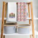 Blue and White Chinoiserie Christmas Tree Kitchen Towels Set of 2,Christmas Dish Towels for KitchenXmas Hand Towels for BathroomGrandmillennial Home Decor 16x24 Inch