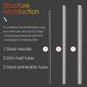 100pcs Fiber Optic Heat Shrink tubing Fusion Spliced Fiber Optic Cable Heat Shrink tubing Single Steel Needle 304 Stainless Steel PE Transparent Bare Fiber Protection Tube
