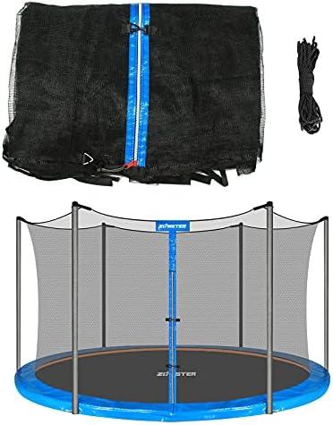Trampoline Replacement Safety Enclosure Net for 6 Straight Poles Round Frame Trampolines, Breathable and Weather-Resistant Trampoline Net with Adjustable Straps (Net Only)