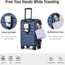 KYME Carry On Luggage With Wheels,Small Suitcase with TSA Lock,20" Navy, Carry-On 20-Inch（non-expandable）