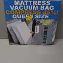 Mattress Vacuum Bag for Moving, Vacuum Seal Mattress Bag for Memory Foam or Inner Spring Mattresses, Compression and Storage for Returns, Leakproof Valve and Double Zip Seal (Queen/Full/Full-XL) (Clear)