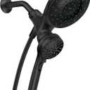 Moen Engage Matte Black 2.5 GPM Handheld Showerhead and Rain Shower 2-in-1 Combo Featuring Magnetic Docking System and Metal Hose, 26009BL