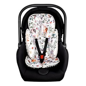 2 in 1 Infant Car Seat Insert, Car Seat Head Support Baby Girls Boys, Soft Newborn Carseat Insert Cushion, Perfect for Carseats, Strollers, Swings (Gray Animals)