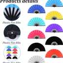 10 Pcs Large Folding Fan Bulk Popping Clacking Fans for Line Dancing Boots on The Ground Hand Fan for Dancing Performance Wedding Party Festival Decorative (9 Colors)