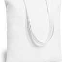 TOPDesign 5-Pack Economical 16"x15" White Cotton Tote Bag, Lightweight Medium Reusable Grocery Shopping Cloth Bags, Suitable for DIY, Advertising, Promotion, Gift, Activity