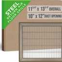 Fits 10x12 and 12x10 Duct Opening | Return Air Floor Grille by Handua | Walkable Vent Cover Grill for Floor | Brown | Heavy Duty Fixed Blades | Outer Dimensions: 11.75"W X 13.75"H
