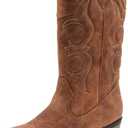 LseLom Girls Cowboy Boots Cowgirl Fashion Ankle Western Boots Boys Boots with Walking Heel Little Kid Big Kid (Brown)