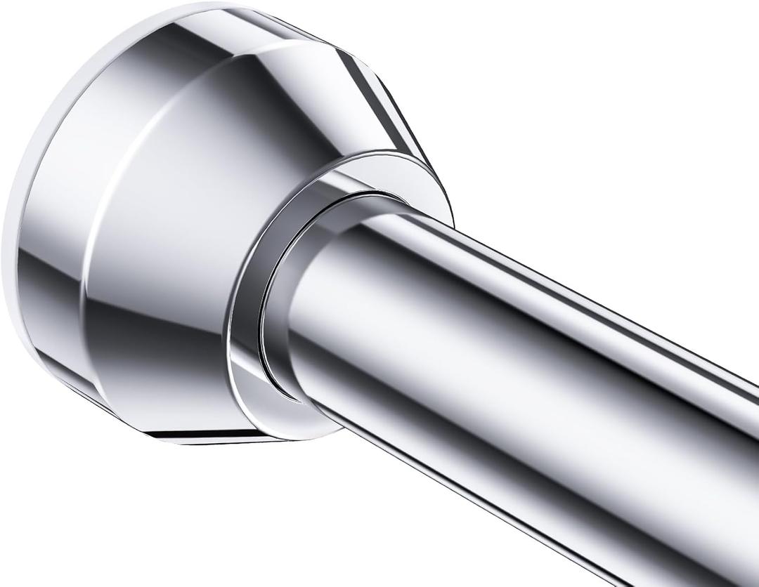TEECK Shower Curtain Rod, 40-72 inch Adjustable Tension Spring, Shower Curtain Rod Tension, Premium Stainless Steel, Anti-Slip, No Drilling, No Rust, for Bathroom, Silver