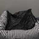 Dog Car Seat for Small and Medium Dogs, Booster Seat Sofa Pet Bed, Portable Car Travel Carrier Bed (Black Stripes-Thick Filling)