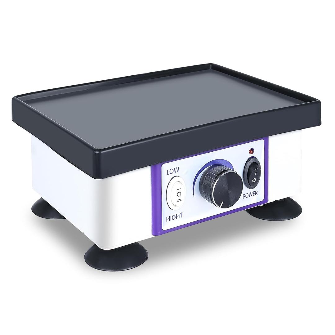 Lab Vibrator 8"x6", Square Oscillator Shaker Plaster Vibrator Plate Gypsum Mixing Machine 110V/120W Dental Equipment Machine
