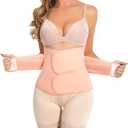 Trendyline Postpartum Essentials C-Section Belly Wrap - Postpartum Belly Band Recovery Belly Support Abdominal Binder Post Surgery Girdle Pink (Large)